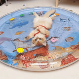 Load image into Gallery viewer, BDTGP Pet Water Play Mat for Cats And Dogs, Inflatable Ocean-Themed Toy with Floating Shapes, Indoor And Shaded Outdoor Activity Mat, Without Battery