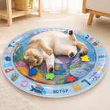 Load image into Gallery viewer, BDTGP Pet Water Play Mat for Cats And Dogs, Inflatable Ocean-Themed Toy with Floating Shapes, Indoor And Shaded Outdoor Activity Mat, Without Battery