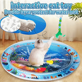 Load image into Gallery viewer, BDTGP Pet Water Play Mat for Cats And Dogs, Inflatable Ocean-Themed Toy with Floating Shapes, Indoor And Shaded Outdoor Activity Mat, Without Battery