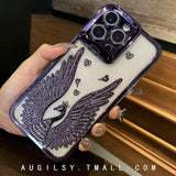Load image into Gallery viewer, Luxury 3D Peacock Wings Rhinestone Phone Case