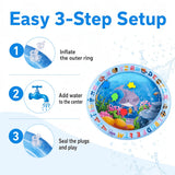 Load image into Gallery viewer, BDTGP Pet Water Play Mat for Cats And Dogs, Inflatable Ocean-Themed Toy with Floating Shapes, Indoor And Shaded Outdoor Activity Mat, Without Battery