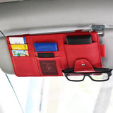 Load image into Gallery viewer, Car Glasses Storage PU Leather Multi-Function Sun Visor Point Organizer Storage Pocket Auto Sunglasses Holder Cards Organizer