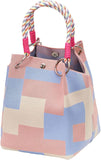 Load image into Gallery viewer, Mini Knitted Bucket Bag Women Small Handbag Geometric Colorblock Wristlet Purse With Detachable Handle