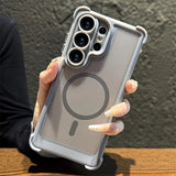 Load image into Gallery viewer, Fashion Matte Translucent Four Corners Shockproof Magnetic Phone Case for Samsung Galaxy S26 S24 S25 Ultra Plus Protection Cover