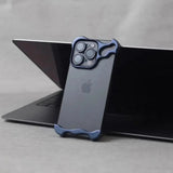Load image into Gallery viewer, Irregular Metal Bumper Phone Case For IPhone 18 17 16 15 14 13 12 Pro Max Plus Lens Film Protect Bare Aluminum Shockproof Cover