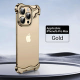 Load image into Gallery viewer, Irregular Metal Bumper Phone Case For IPhone 18 17 16 15 14 13 12 Pro Max Plus Lens Film Protect Bare Aluminum Shockproof Cover
