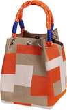 Load image into Gallery viewer, Mini Knitted Bucket Bag Women Small Handbag Geometric Colorblock Wristlet Purse With Detachable Handle