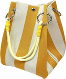 Load image into Gallery viewer, Mini Knitted Bucket Bag Women Small Handbag Geometric Colorblock Wristlet Purse With Detachable Handle