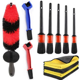 Load image into Gallery viewer, Portable Car Wheel Tire Detailing Brushes Car Wheel Rim Cleaning Maintenance Tool Kit Car Bicycle Motorcycle Cleaning Tools