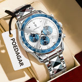 Load image into Gallery viewer, POEDAGAR Fashion Brand Men Watch Waterproof Stainless Steel