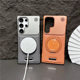 Load image into Gallery viewer, 360 Rotating Bracket Hard PC Phone Case For Magsafe Samsung S26 S25 S24 S23 S22 Ultra Plus Magnetic Stand Holder Frameless Cover