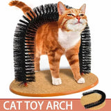 Load image into Gallery viewer, Cat Toy Arch Self Groome Pamper Feline with A Massage Grooming Rubbing Brush with Scratching Pad Toy for Cats Interactive Toys