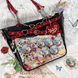Load image into Gallery viewer, Y2k Aesthetic Underarm Ita Bag Streetwear Girl Transparent Shoulder Bag Heart Shape Chic Chain Handbag DIY Display Crossbody Bag
