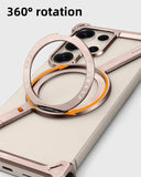 Load image into Gallery viewer, Oatsbasf Metal Frameless Phone Case for Samsung Galaxy S25 S24 Ultra with Stand 360° Rotation Magsafe Bumper Protective Cover