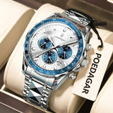 Load image into Gallery viewer, POEDAGAR Fashion Brand Men Watch Waterproof Stainless Steel