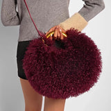 Load image into Gallery viewer, Women's Fashion Long Fur Wool Bag beach Faux Wool Fur Shoulder Bag Ladies Faux Furs Handbag Luxury Mongolian Sheep Fur Bags