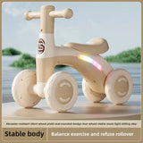 Load image into Gallery viewer, Anti-Tip Baby Balance Bike Ages 1-3 4-Wheel Silent Glider Walker Toy