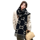 Load image into Gallery viewer, Women's Scarf Double-sided Letter Thickened Cashmere-like
