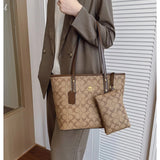 Load image into Gallery viewer, Large Capacity Printed Bucket Tote Bag Zipper Opening Single Shoulder Handbag Simple City Style For Travel Shopping