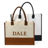 Load image into Gallery viewer, Custom Logo Natural Black Jute Bag Hessian Shopper Tote Bags With Strong Handles