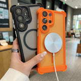 Load image into Gallery viewer, Fashion Matte Translucent Four Corners Shockproof Magnetic Phone Case for Samsung Galaxy S26 S24 S25 Ultra Plus Protection Cover