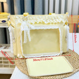 Load image into Gallery viewer, Y2k New Sweet Ita Shoulder Bag Lolita Girl Transparent Crossbody Bag Women Large Capacity Lace Tote Bag Cute DIY Display Handbag