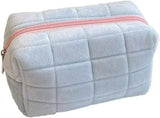 Load image into Gallery viewer, Soft Plush Quilted Cosmetic Bag Portable Zipper Makeup Organizer Cute Travel Toiletry Pouch for Women Girls