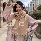 Load image into Gallery viewer, Women's Scarf Double-sided Letter Thickened Cashmere-like