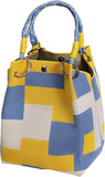 Load image into Gallery viewer, Mini Knitted Bucket Bag Women Small Handbag Geometric Colorblock Wristlet Purse With Detachable Handle