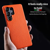Load image into Gallery viewer, for Magsafe Case for Samsung Galaxy S26 S24 S25 Ultra Plus Natural Cowhide Leather Magnetic Protector Luxury Phone Back Cover