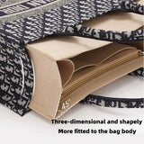 Load image into Gallery viewer, Felt Purse Organizer Insert Fits Book Tote Bag Large Medium Handbag Shaper Liner Multi Pockets Zipper Storage Makeup Accessories