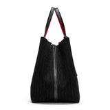 Load image into Gallery viewer, CHCH Tote Bag New Large Capacity Black Simple Knitted Shopping Bag 27*20*28cm