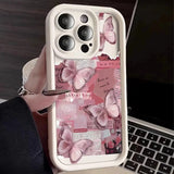 Load image into Gallery viewer, Pink Cute Butterfly Silicone Soft Phone Case For iPhone 17 16PRO 15 14 13 12 11PROMAX Shockproof Candy Cover