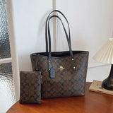 Load image into Gallery viewer, Large Capacity Printed Bucket Tote Bag Zipper Opening Single Shoulder Handbag Simple City Style For Travel Shopping