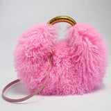 Load image into Gallery viewer, Women's Fashion Long Fur Wool Bag beach Faux Wool Fur Shoulder Bag Ladies Faux Furs Handbag Luxury Mongolian Sheep Fur Bags