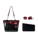 Load image into Gallery viewer, Y2k Aesthetic Underarm Ita Bag Streetwear Girl Transparent Shoulder Bag Heart Shape Chic Chain Handbag DIY Display Crossbody Bag