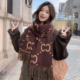 Load image into Gallery viewer, Women's Scarf Double-sided Letter Thickened Cashmere-like