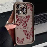 Load image into Gallery viewer, Pink Cute Butterfly Silicone Soft Phone Case For iPhone 17 16PRO 15 14 13 12 11PROMAX Shockproof Candy Cover