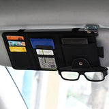 Load image into Gallery viewer, Car Glasses Storage PU Leather Multi-Function Sun Visor Point Organizer Storage Pocket Auto Sunglasses Holder Cards Organizer