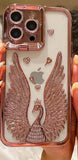 Load image into Gallery viewer, Luxury 3D Peacock Wings Rhinestone Phone Case