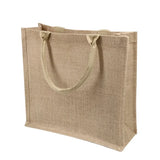 Load image into Gallery viewer, Custom Logo Natural Black Jute Bag Hessian Shopper Tote Bags With Strong Handles